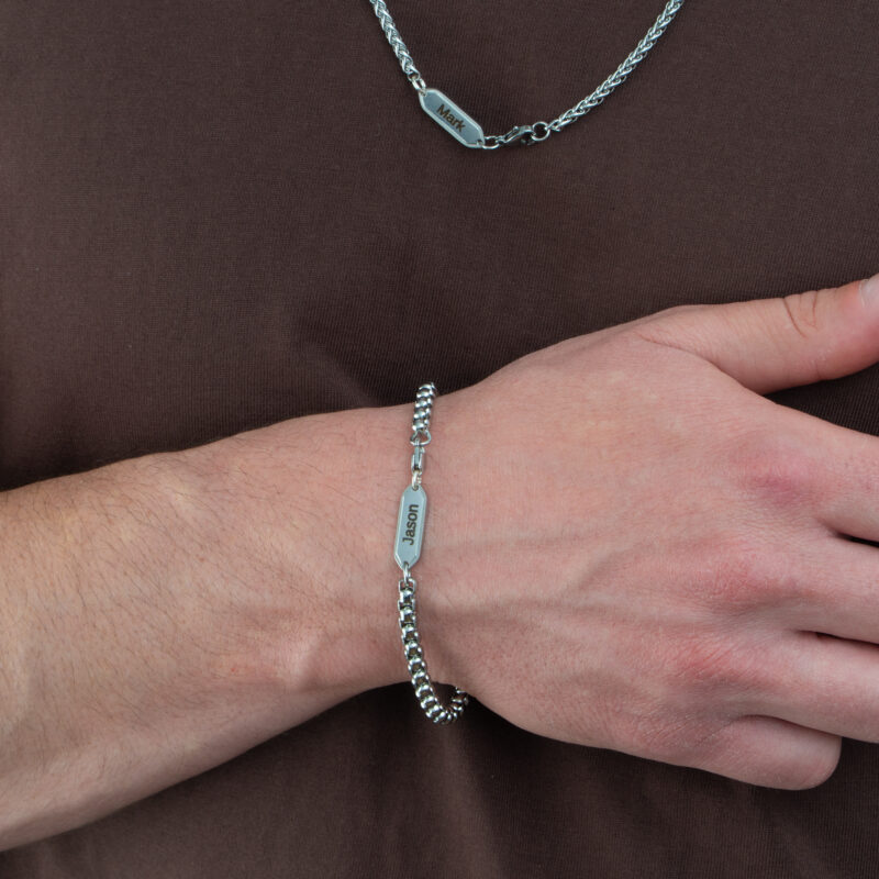 ⁦צמיד בוקס קלאסי עם חריטה אישית לגבר⁩ – תמונה ⁦6⁩
