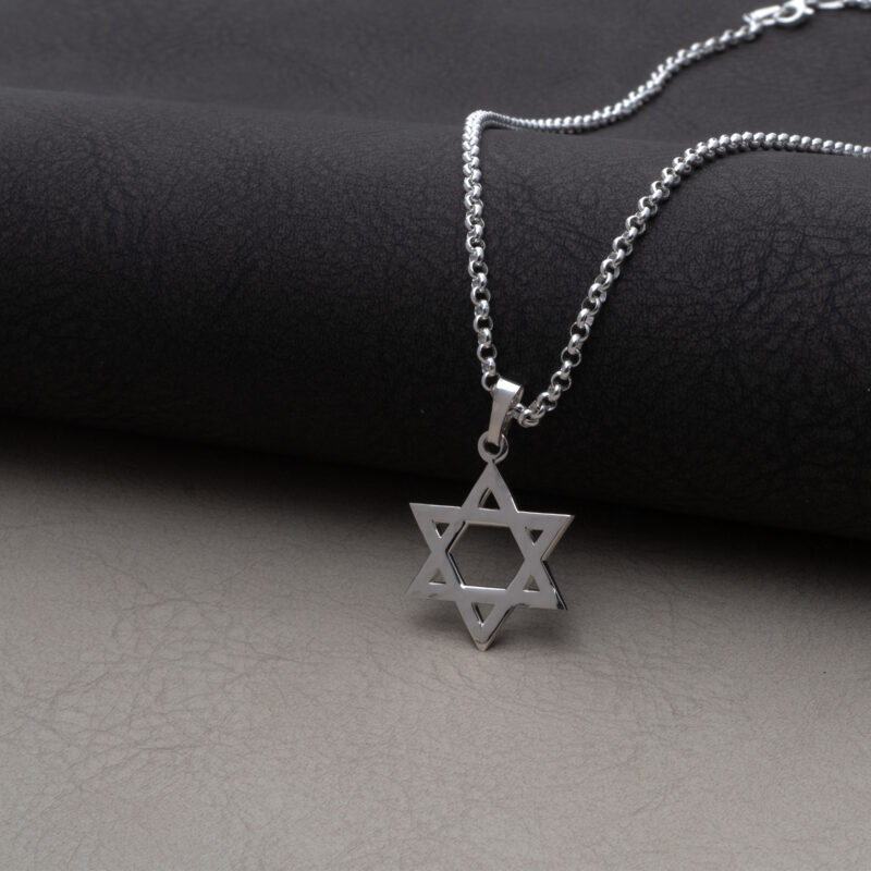 ⁦שרשרת מגן דוד מרוקע לגבר⁩ – תמונה ⁦7⁩