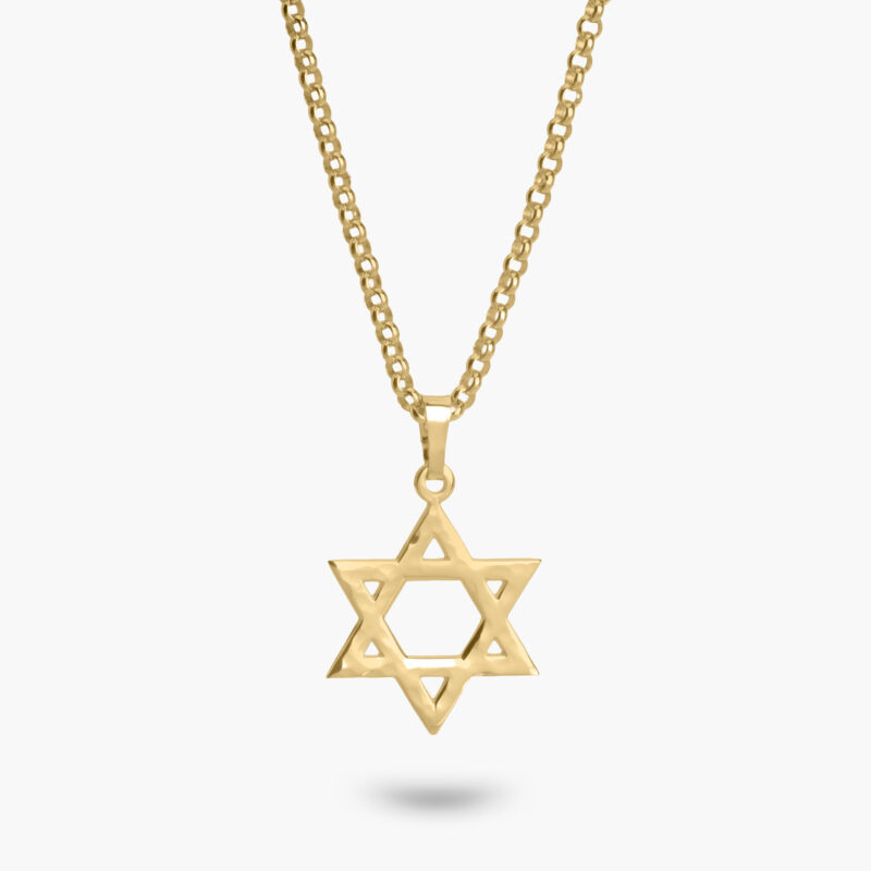 ⁦שרשרת מגן דוד מרוקע לגבר⁩ – תמונה ⁦9⁩