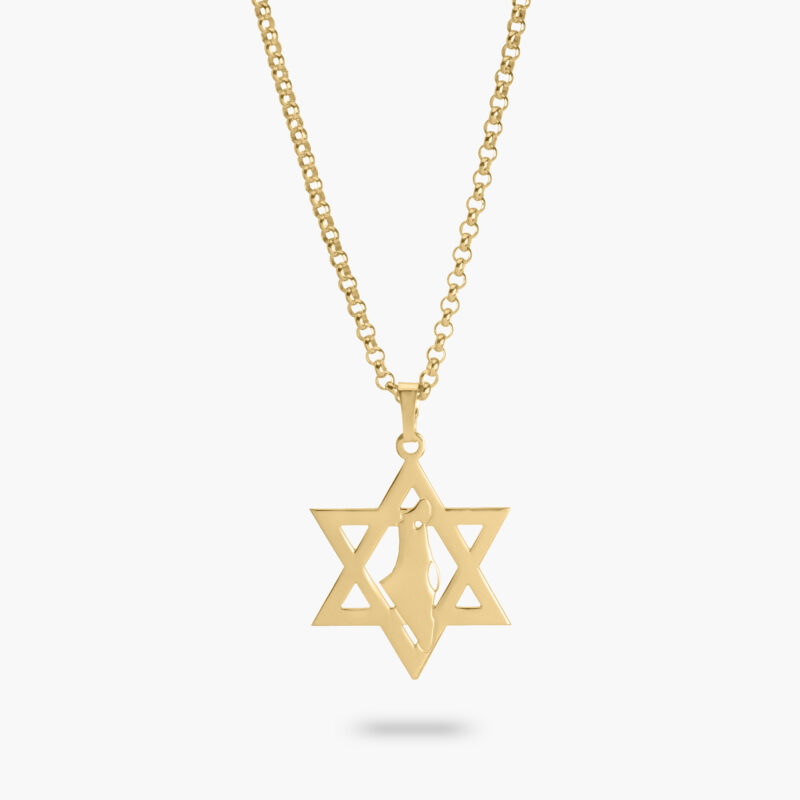 ⁦שרשרת מגן דוד עם מפת ארץ ישראל לגבר⁩ – תמונה ⁦6⁩
