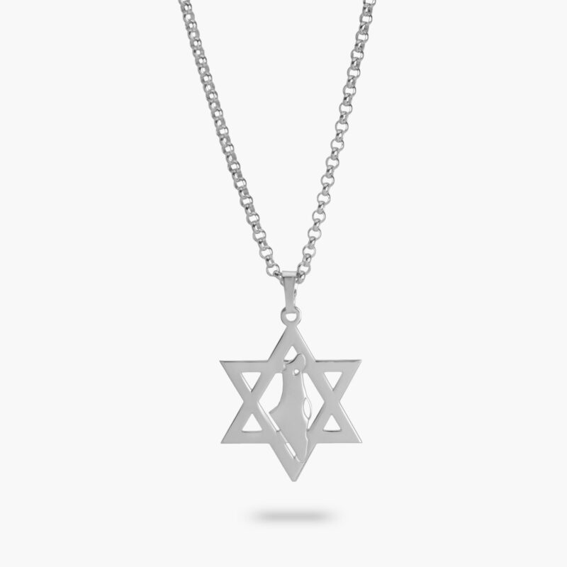 ⁦שרשרת מגן דוד עם מפת ארץ ישראל לגבר⁩ – תמונה ⁦7⁩