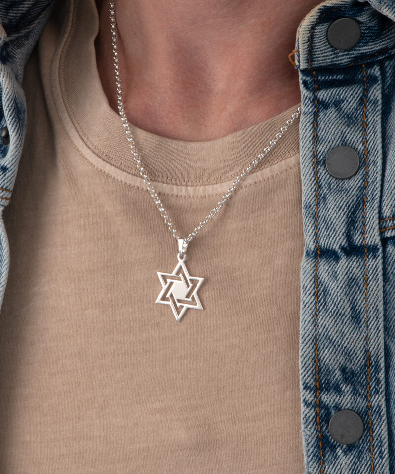 שרשרת מגן דוד שזור לגבר
