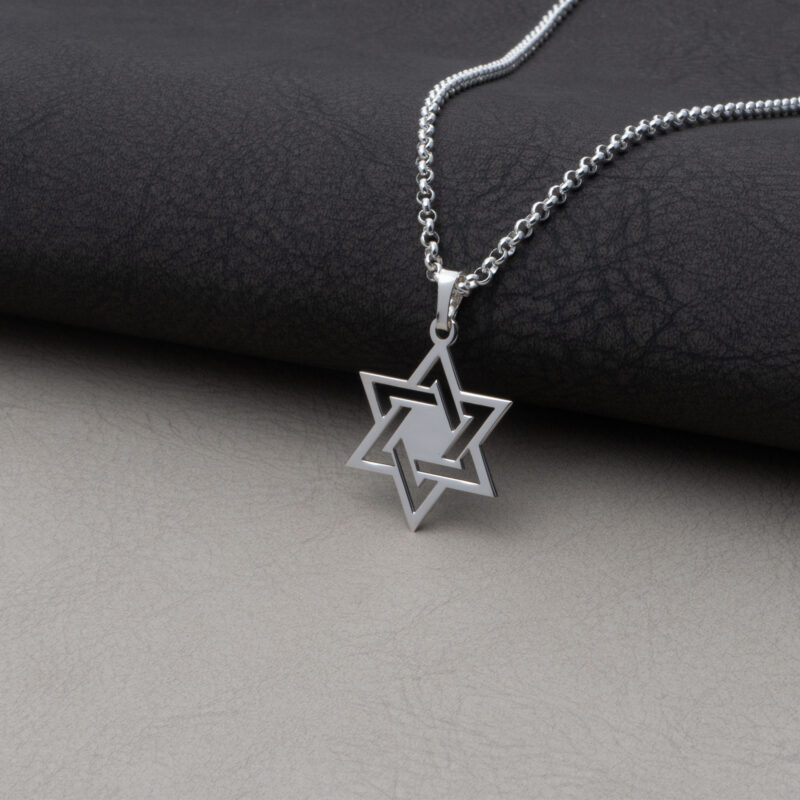 ⁦שרשרת מגן דוד שזור לגבר⁩ – תמונה ⁦4⁩